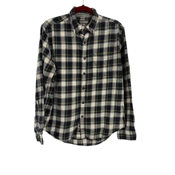 Eddie Bauer‎ Men's Flannel Plaid Button-Down Shirt Size L