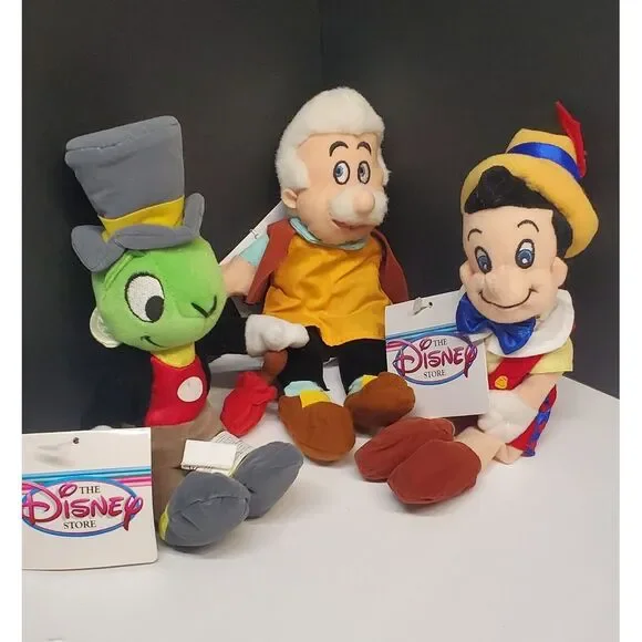 Vintage‎ Disney Store Jiminy Cricket, Geppetto, Pinocchio 8
