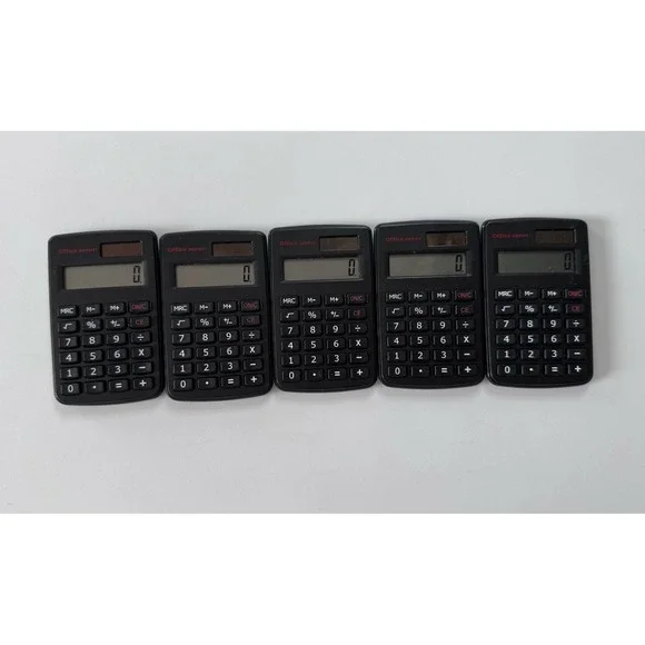 SMALL MINI POCKET CALCULATOR School Office 8 Digit Solar Power Set Of 5 Tested
