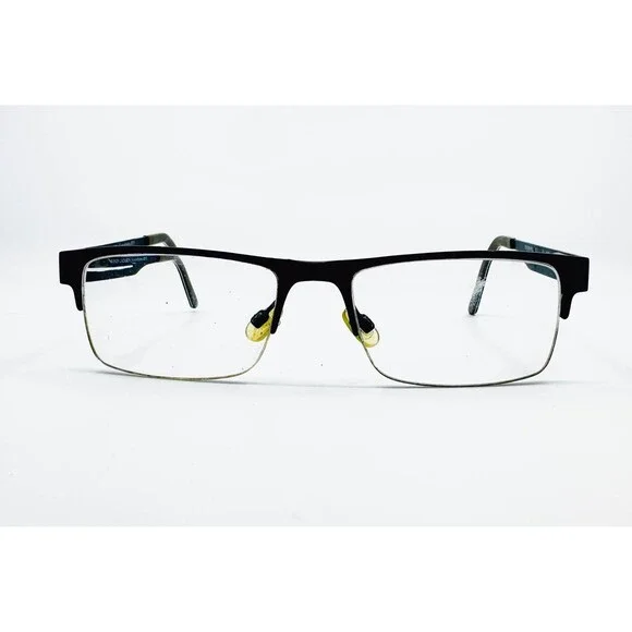 Randy Jackson Eyeglass Frames Mens Black Semi-Rimless Signature 6013 54-18-145