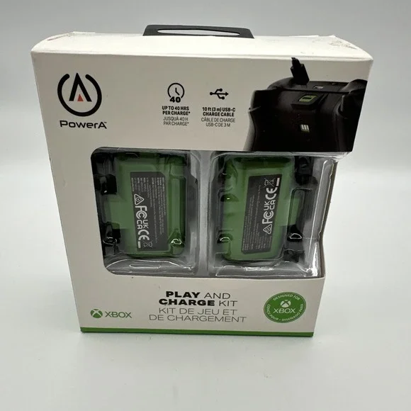 PowerA - Play & Charge Kit for Xbox Series X|S and Xbox One - Green USB-C