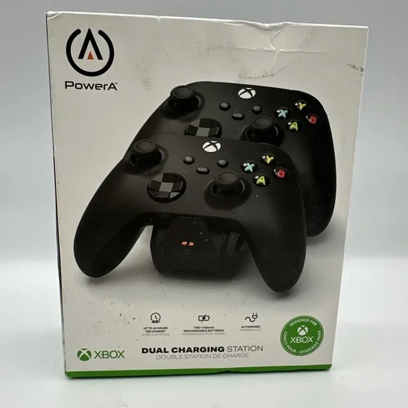 PowerA Dual Charging Station For Xbox (Black) Joystick Charger NEW
