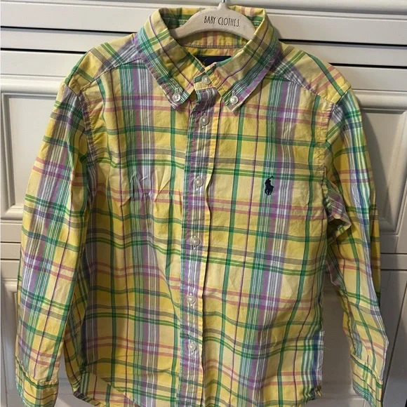 Ralph Lauren Kids Plaid Button down Shirt size 4
