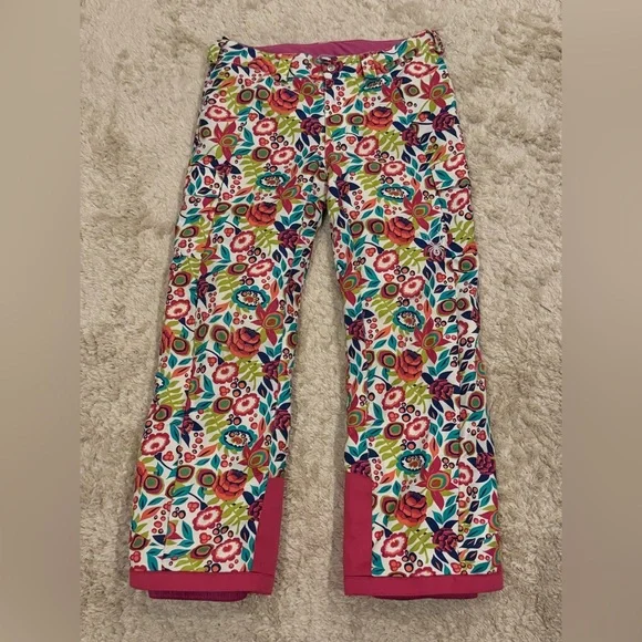 Spyder Girls Ski Pants in colorful Floral Pattern.