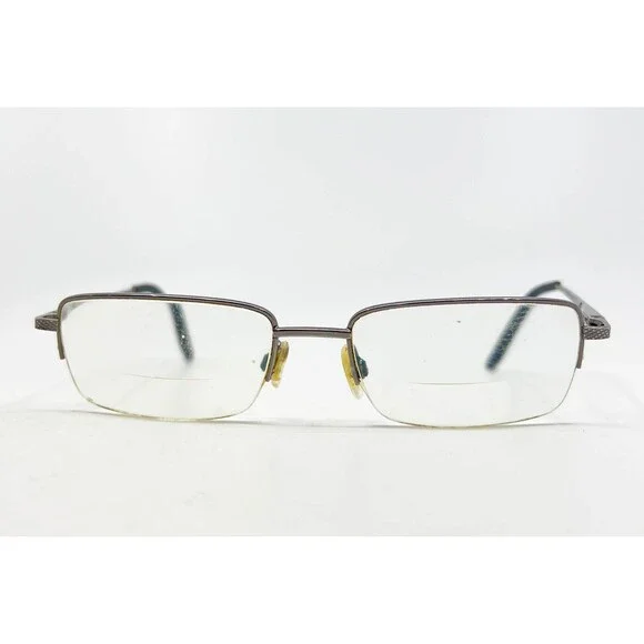 Kenneth Cole Reaction Eyeglasses Mens Brown Semi Rimless Rectangular 54-18-140