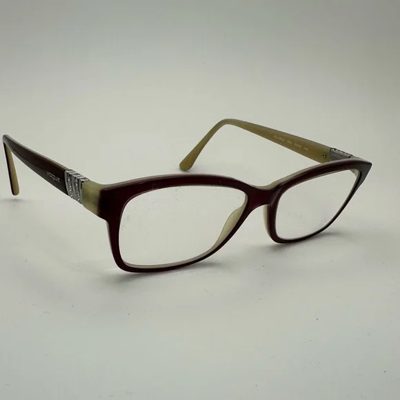 Vogue VO 2765-B 1984 EYEGLASSES FRAMES 53-16-140 Brown Rectangle Burgundy Beige
