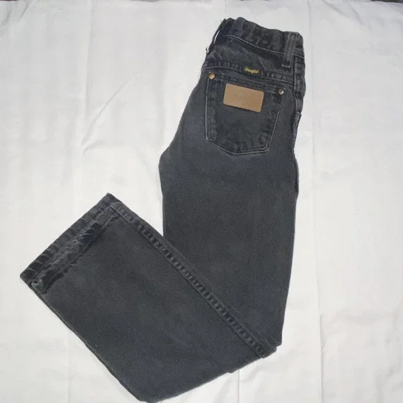 Wrangler Jeans KIDS Boys‎ 11 Slim Black Straight Leg Western Denim 2000s