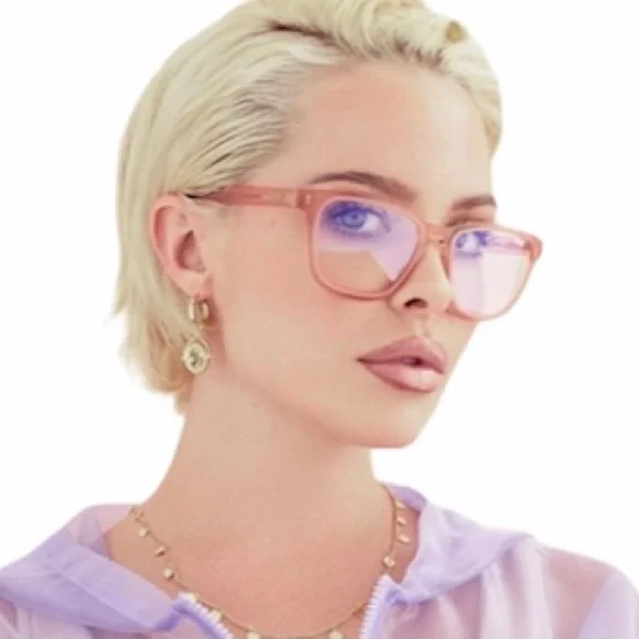 QUAY Hardwire Blue Light Coral Pink Two Tone Frame Bluelight Blocking Lens NWT