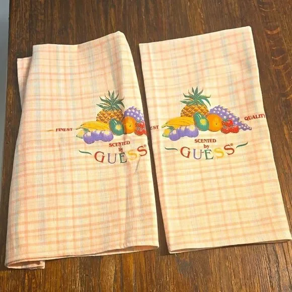 Set of very rare vintage guess hand towels in pristine condition