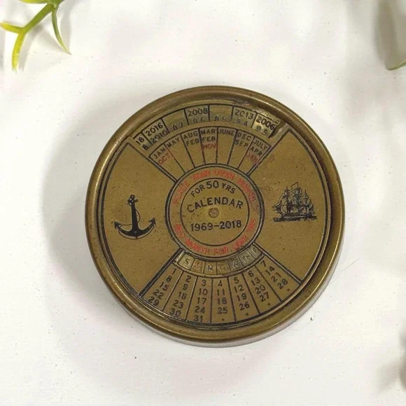 Vintage Brass 50 year calendar 1969-2018