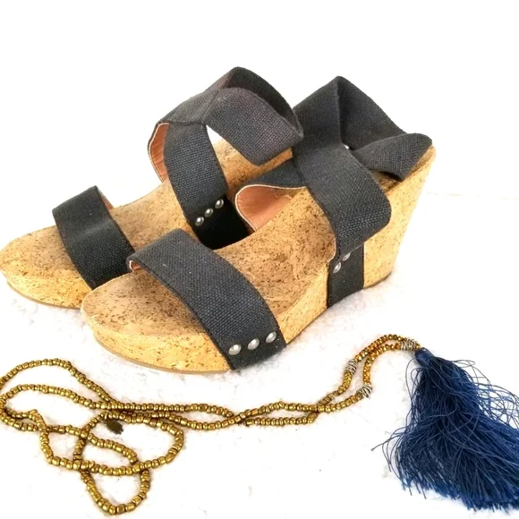 LUCKY BRAND Womens sz 8《276》Merinah‎ wedge cork heels