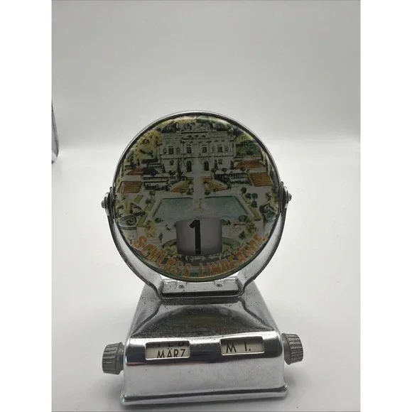 Vintage Schloss Linderhof Germany Perpetual Desk Calendar German Souvenir