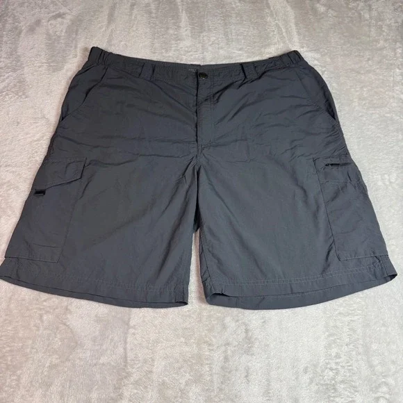 Columbia Omni-Shade Sun Protection Gray Cargo Shorts Mens 40W 10L Ripstop Hiking