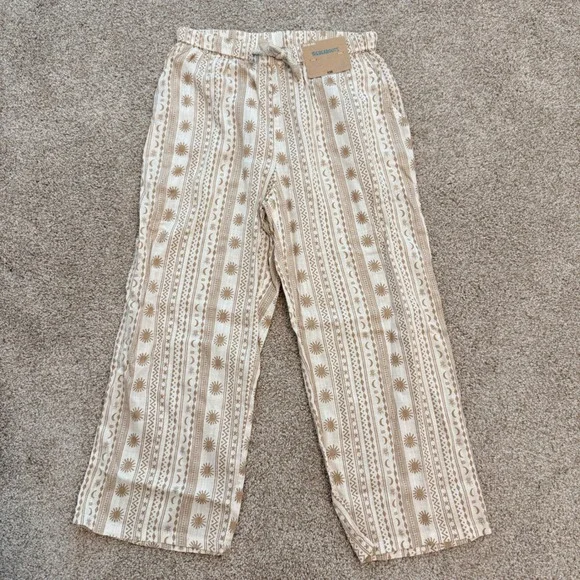 Thereabouts Celestial Print Pants Kids Size XS 6-6X Cream‎ Tan Sun Moon Star NWT