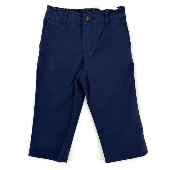 Ralph Lauren Navy Blue Chino Dress Pants Baby Boy Sz 12 Months Polo Pony Logo