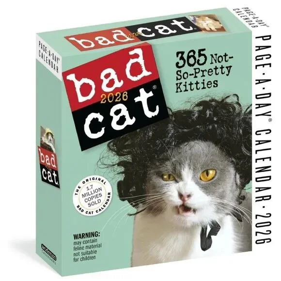 Bad Cat Page-A-Day 2026 Calendar 365 Not-So-Pretty Kitties New Sealed Desk Daily