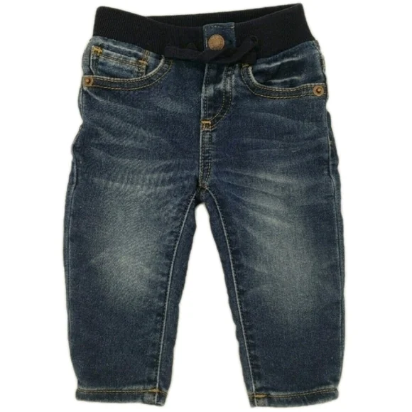 Gap Jeans My 1st Easy Slim Stretch Denim Size 3-6mo Elastic Rib Knit Waistband