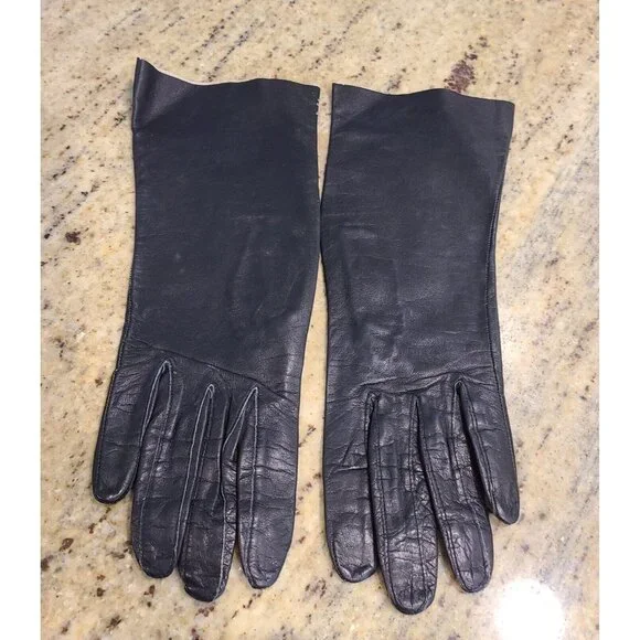 Vintage Size S/M 6.5 Black Leather 10
