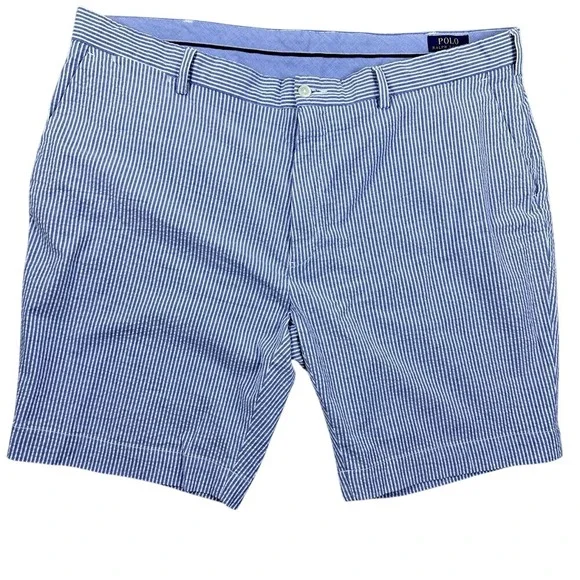 Polo Ralph Lauren Men's Shorts 42 Preppy Seersucker Stripe Stretch‎ Classic Fit