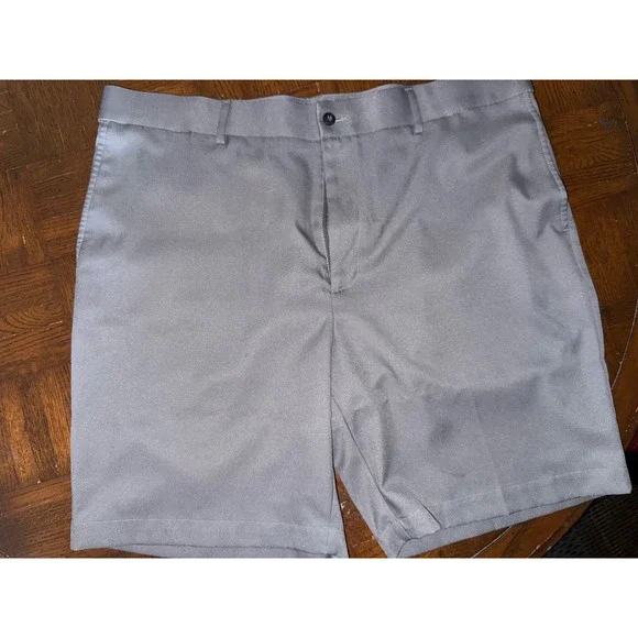 PGA‎ Tour Golf Shorts Men Size 40 Grey Flat Front Stretchy Moisture Wicking