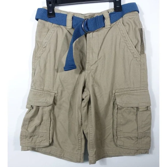 Canyon River Blues Cargo Shorts Boys 8 Adjustable Waistband Belted Cotton Beige
