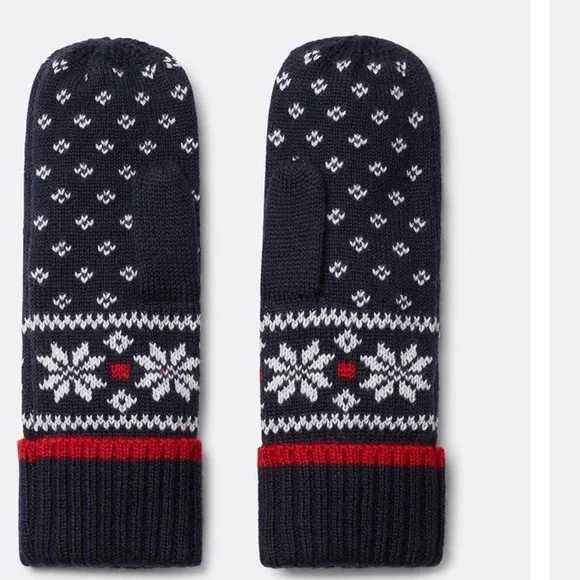 🆕 Draper James Fair Isle Mittens Nassau Navy