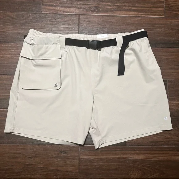 Bonobos Fielder XXL Men’s Utility Shorts 7” Inseam Beige Cream Belt Cargo Pocket