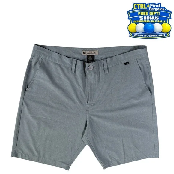 Travis Mathew Beck Performance Golf Shorts Stretch Blue Gray Men's Size38