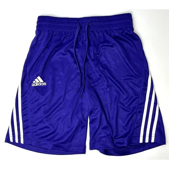 Adidas Men's 3-Stripes Knits Shorts Purple/White Size SMALL GM2463
