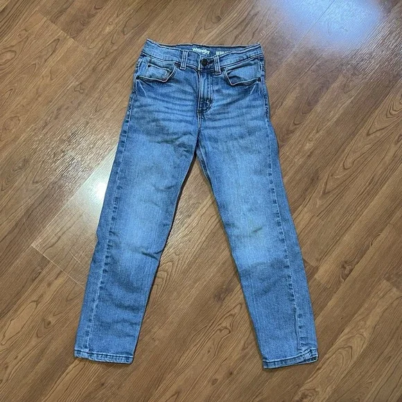 Wrangler Boys Size 10 Slim Regular Taper Blue Denim Jeans Adjustable Waist