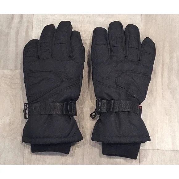 3M Thinsulate 40 Gram Ski Gloves Winter Size Small Black Thick Adjustable