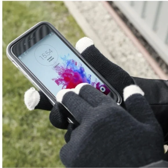 Smart TouchTip Women's Gloves for Capacitive Touch Screens - Black & grey