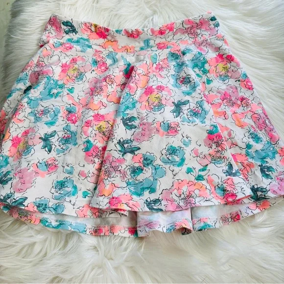 5 x $25 SO Flower Print Stretchy Waist Skater Skirt, 12
