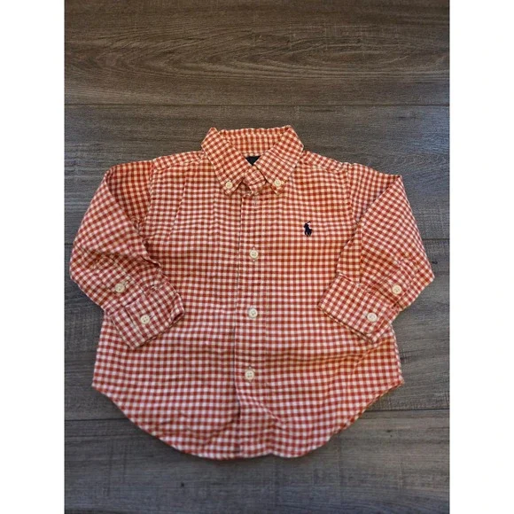 Ralph lauren baby boy‎ botton down top 12 mos