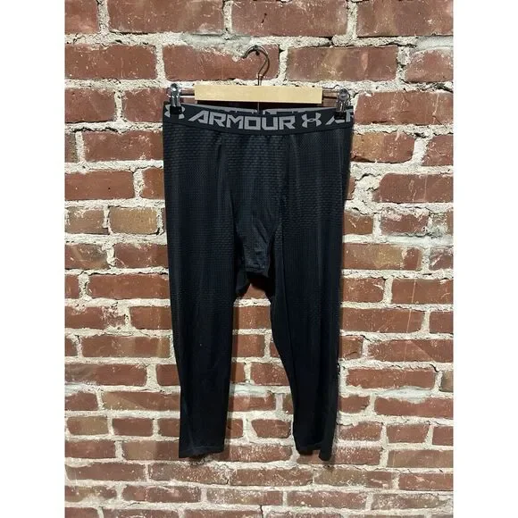 Under Armour Youth Boys Black Cropped Compression Pants Size XL
