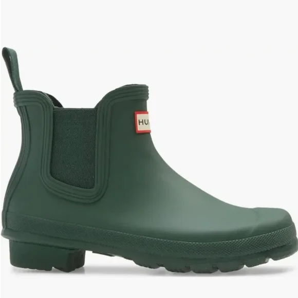 Hunter Original Short Hunter Green Chelsea Rain Boots Women's Size 5M 6M NWT
