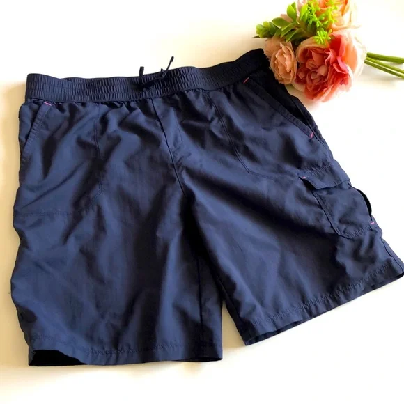 Girls Columbia Shorts SIZE XL Navy Blue Columbia Girls Shorts XL Pink Accents