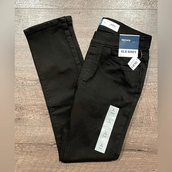 Old Navy Girls Black Skinny Built-in-tough Jeans Size L (10-12) NWT
