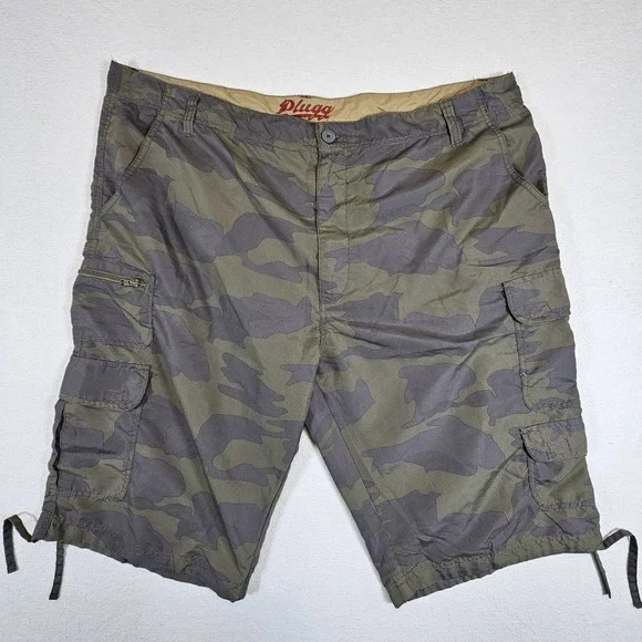Plugg Cargo Shorts Men's W 46 Hybrid Utility Casual Outdoor Fishing Camo Hiking