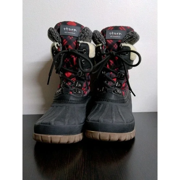 Women's Cougar Creek Lace Up Waterproof Faux Fur Lined Winter Boots- Size 7