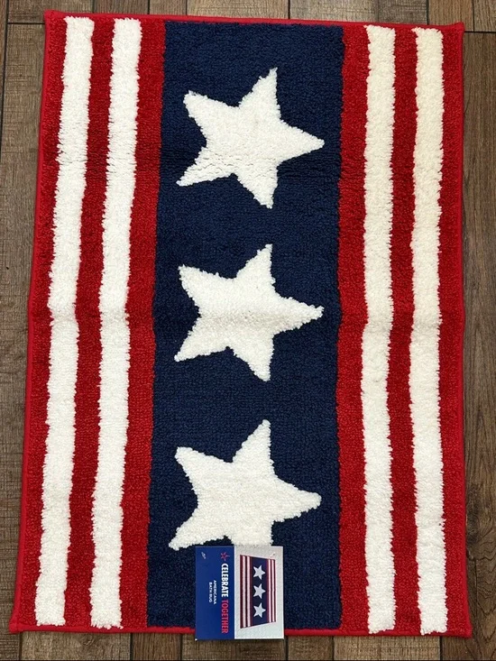 Celebrate Together Americana Bath Rug - Stars, Stripes, Red, White, Blue
