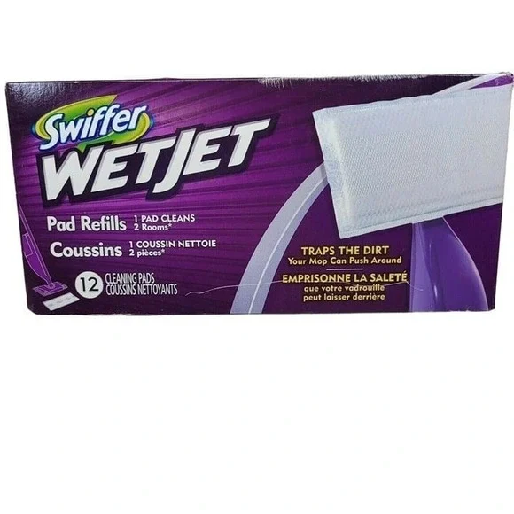 Swiffer WetJet Pad Refills 12 Count White All In One Power Mop Replacement Pads