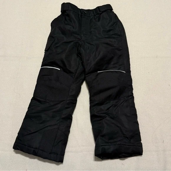 SWISS TECH Kids Black Snow Pants Black with anti-reflective lines size‎ 4-5