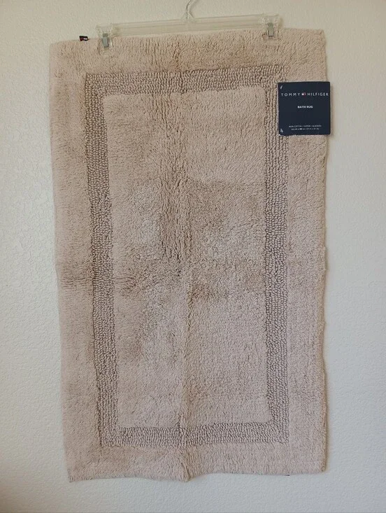 Tommy Hilfiger Bath Mat Rug 100% Cotton Tan 21