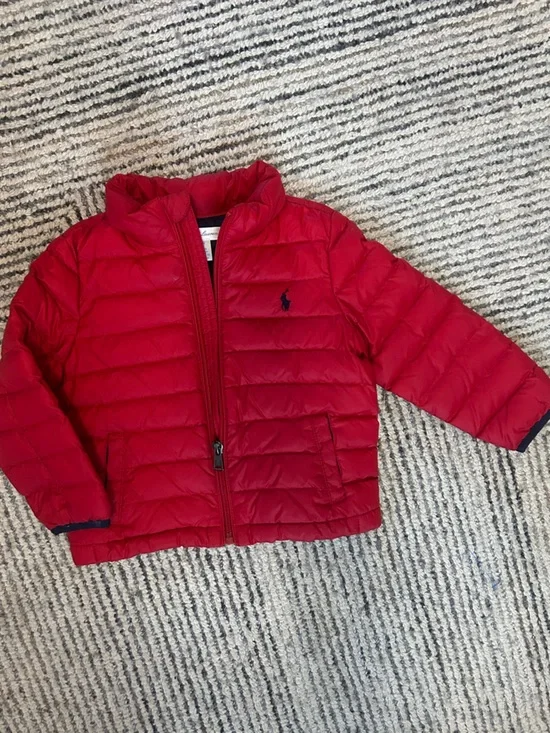 Ralph Lauren Kids Red Quilted Puffer Jacket Size 24 Months