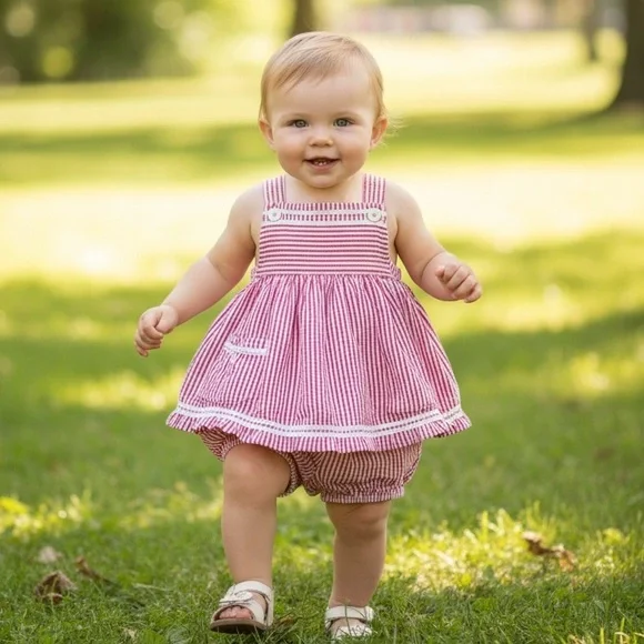 Ralph Lauren Overalls Dress With Bottoms Baby Girl, Nine Months