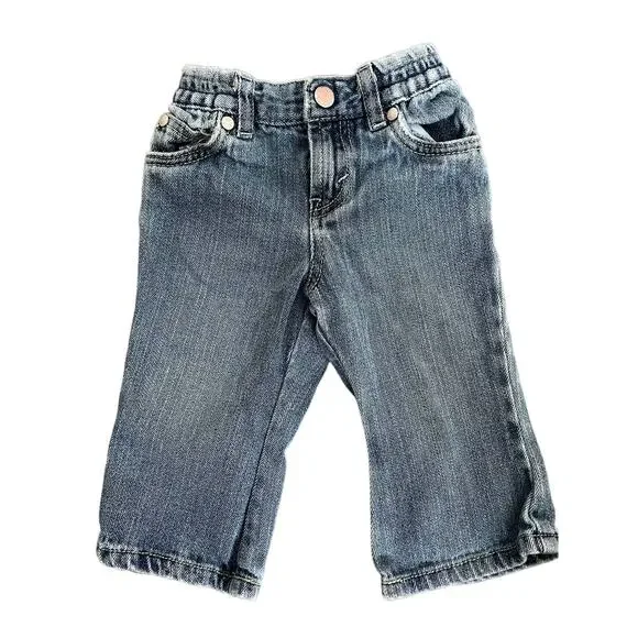 My First Levi's 517 Flare jeans logo pockets elastic waist Size 12mon.
