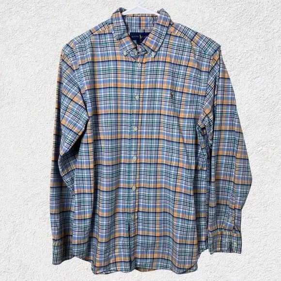 Ralph Lauren Youth Boys 20 Dress‎ Shirt Plaid Long Sleeve Button Down Easter