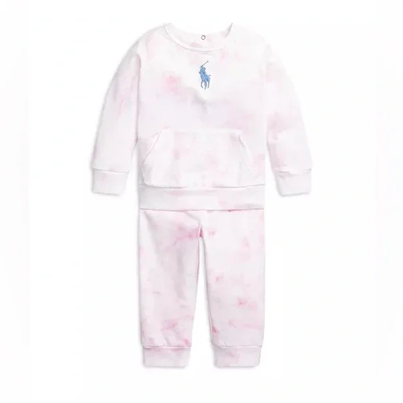 Tie Dye Hook Up Set by Ralph Lauren baby in purple 3 month pants and sweater set
