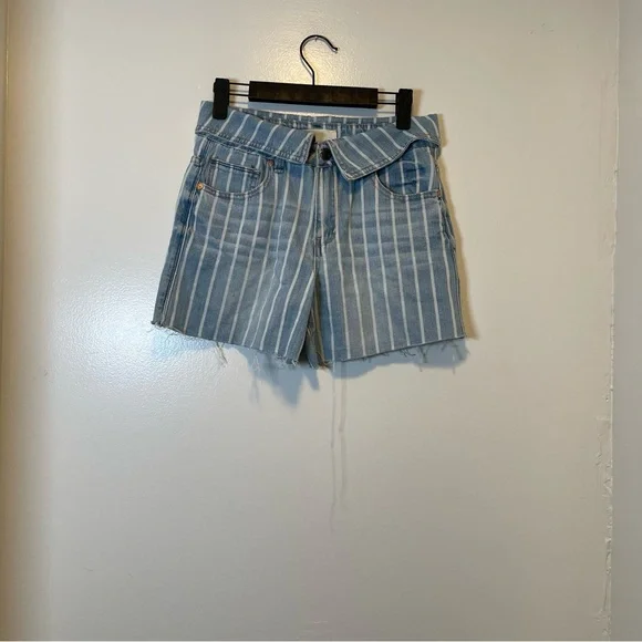 Habitual girl striped denim fold over shorts size 14‎